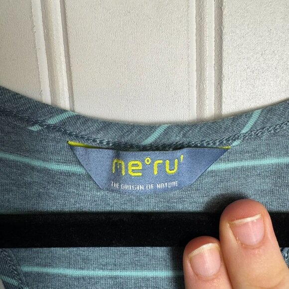 Meru Striped Sleeveless Athletic Tank Drawstring M38 - Picture 3 of 7